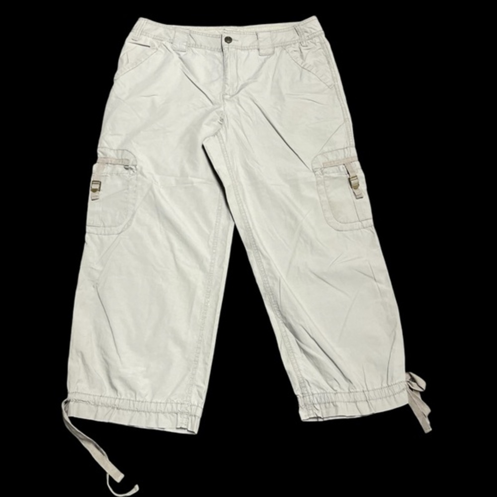 Caribbean Joe Women’s Sage 10 Cargo Capri Pant Relaxed Tapered in EUC